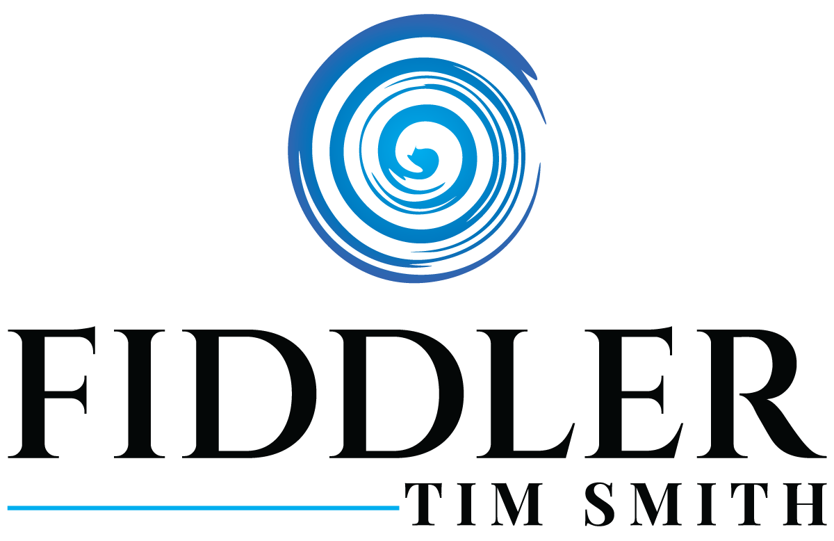 A blue background with the name of the company.
